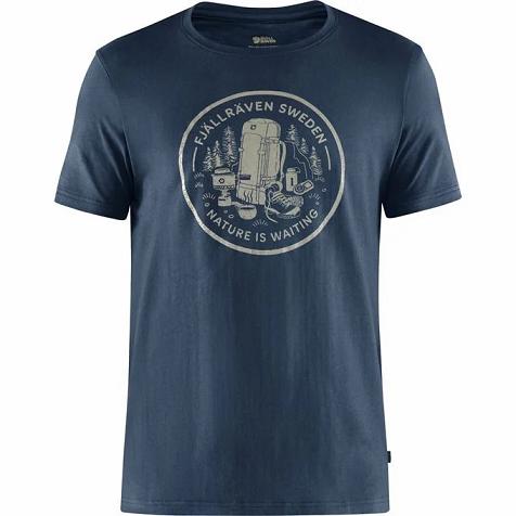 Fjallraven Fikapaus T-Shirt Navy Singapore For Men (SG-49580)